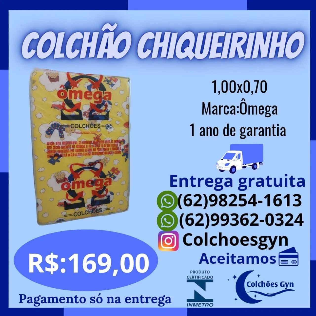 Colchão chiqueirinho 1,00x0,70