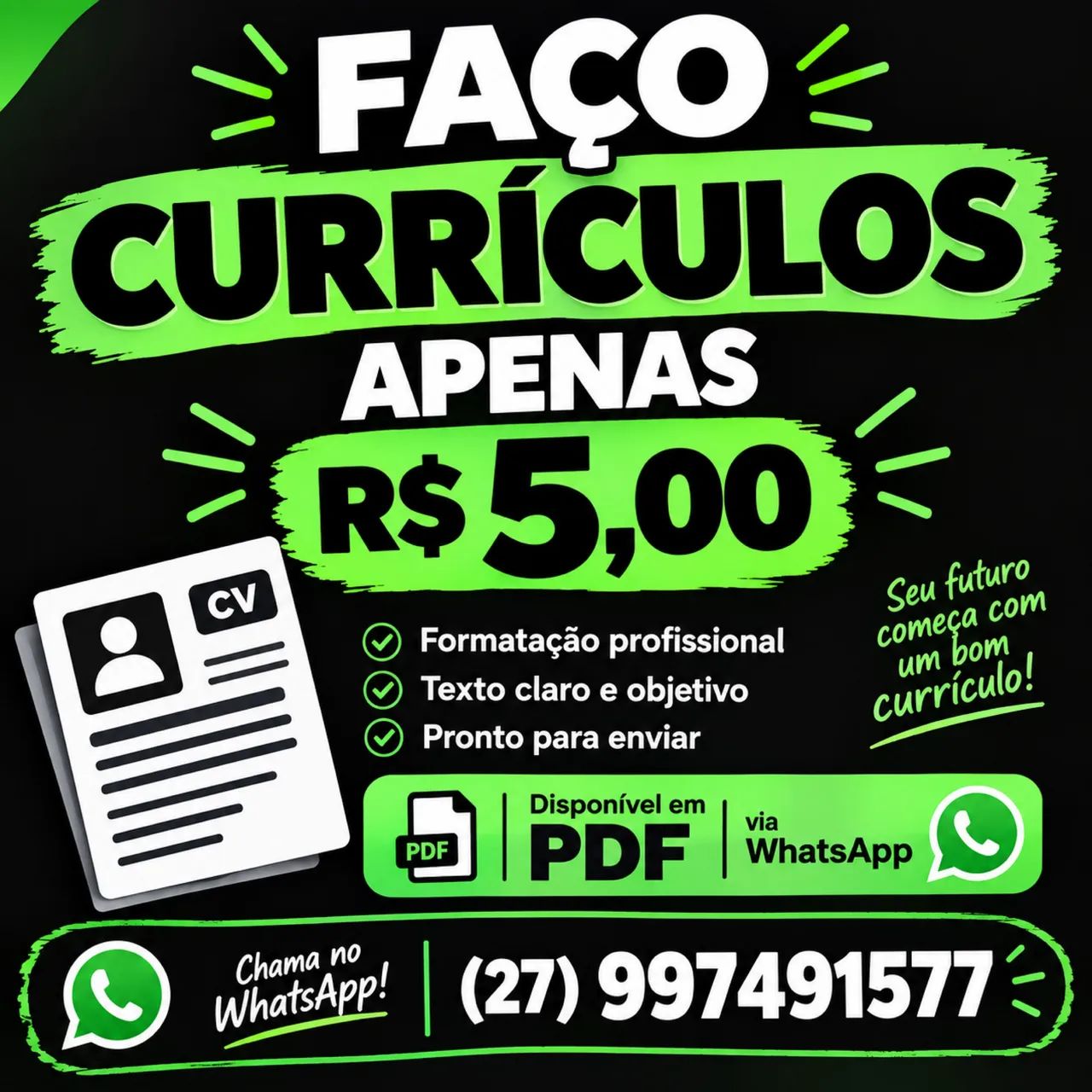 Faço currículo!!!