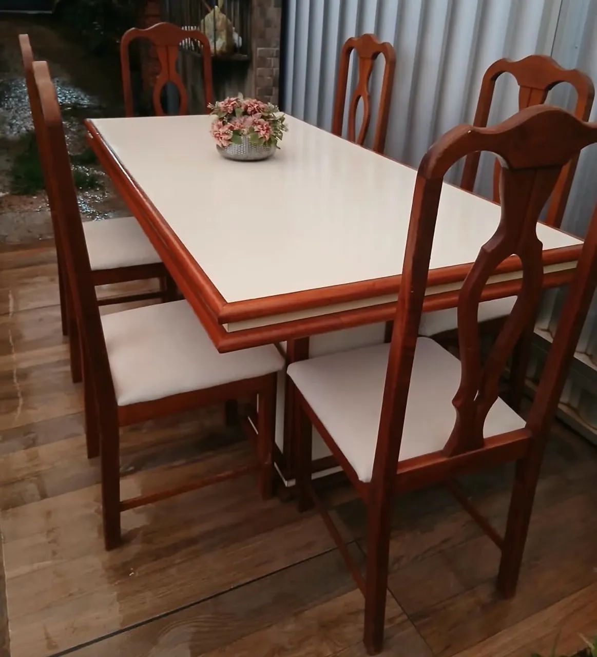 conjunto de mesa de jantar de madeira - Foto 3