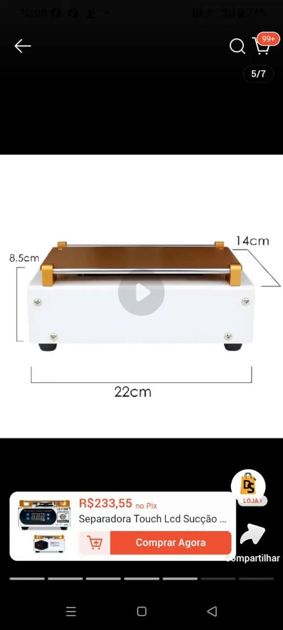 Separadora touch sucção LCD 899 110v/210v Bivolt. - Foto 4