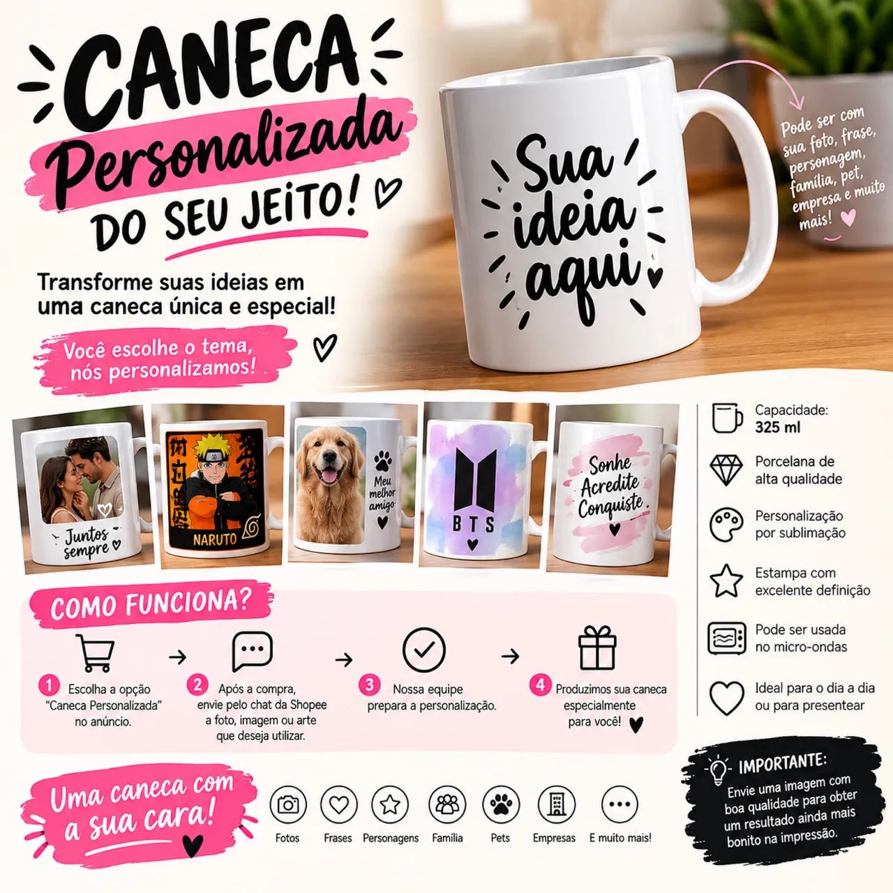 Canecas personalizadas do seu jeito.