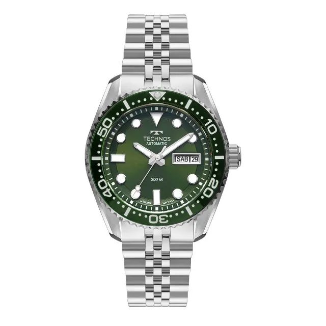 Relógio Technos Masculino Automático Diver Prata - 8205QD/1V
