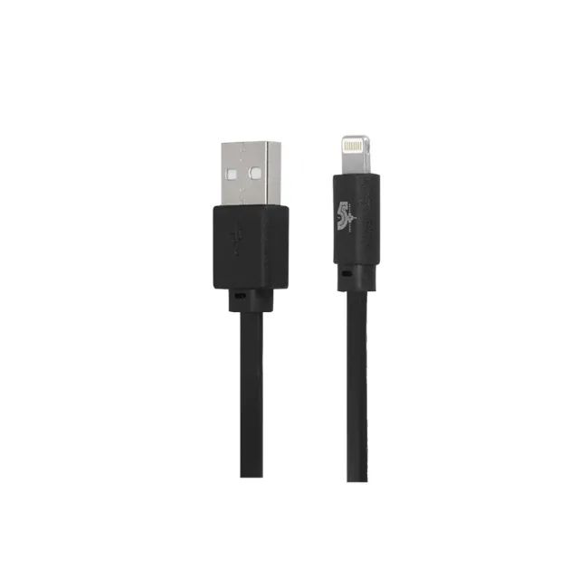Cabo Lightning USB-A Macho Flat 1,20m Para iPhone iPad Preto Mobile Carregamento e Dados - Foto 2