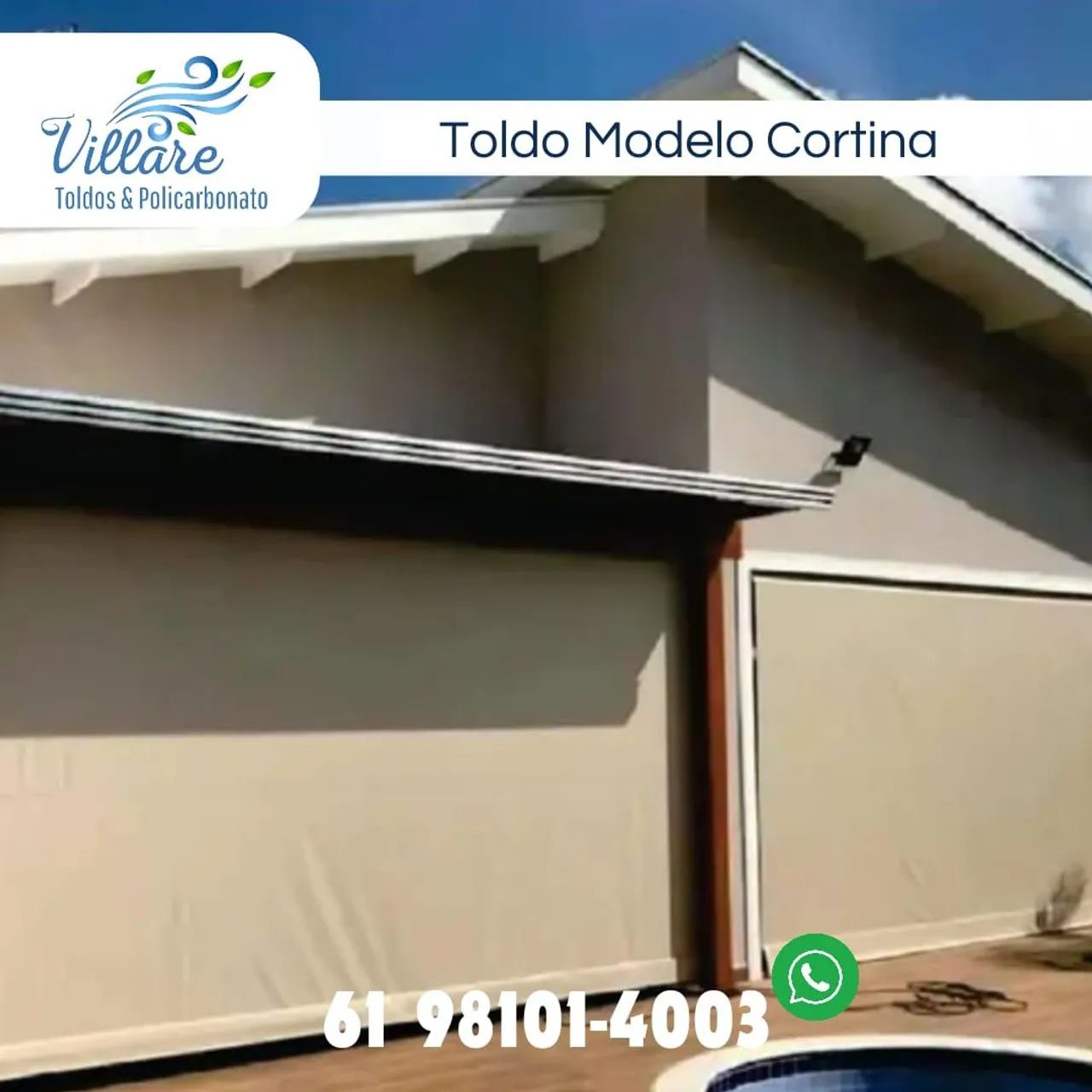 Toldo Modelo Cortina Retrátil. - Foto 2