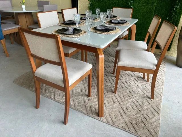 Mesa de Jantar com 06 cadeira Madeira Maciça  - Foto 5