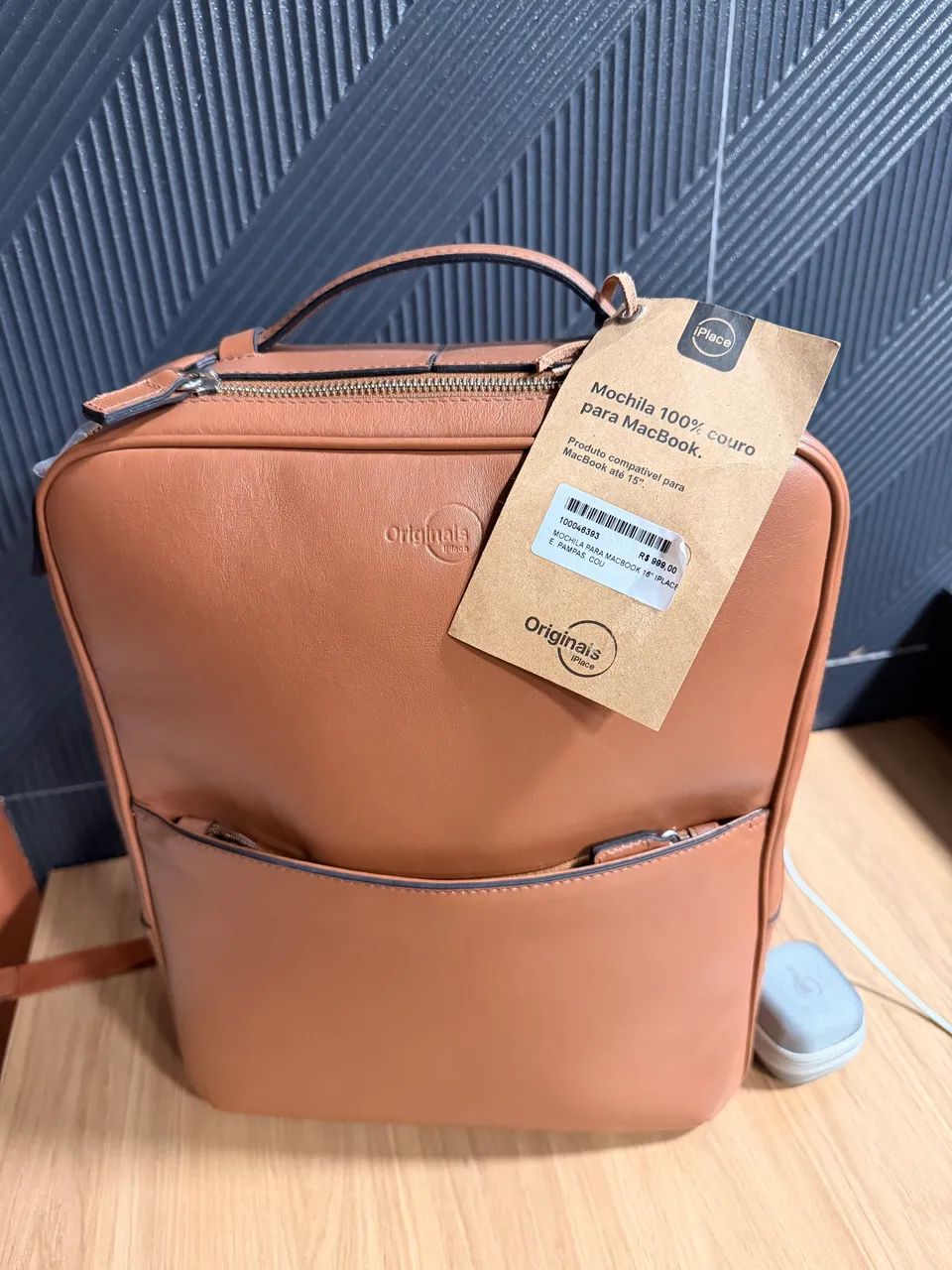 MOCHILA BOLSA IPLACE 100% couro  - Foto 3
