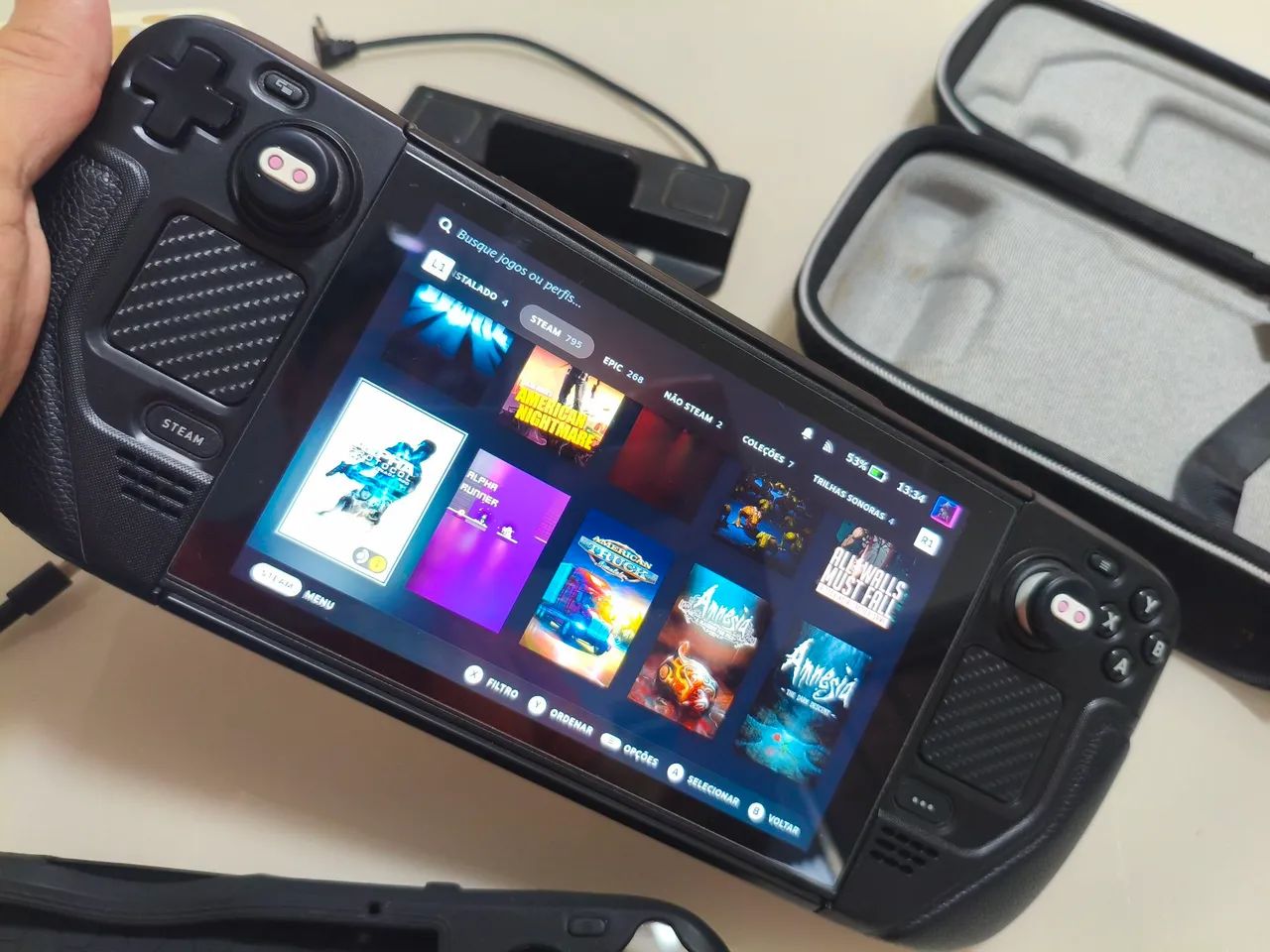 Steam Deck LCD com SSD de 512gb + Dock + Case + Película +