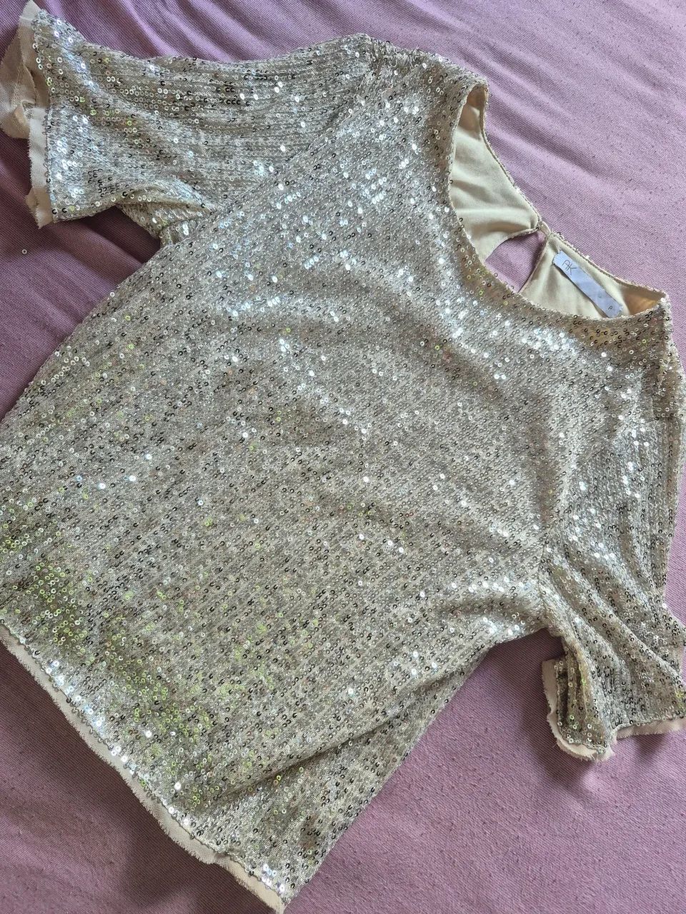 Blusa dourada paetê - Foto 4