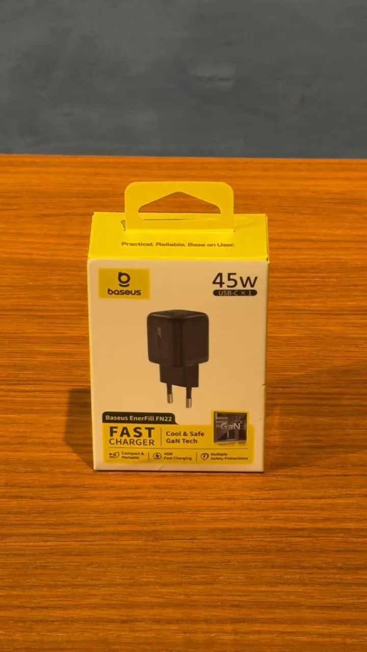 Combo Carregador Baseus 45W + Cabo Ultra Resistente 2m