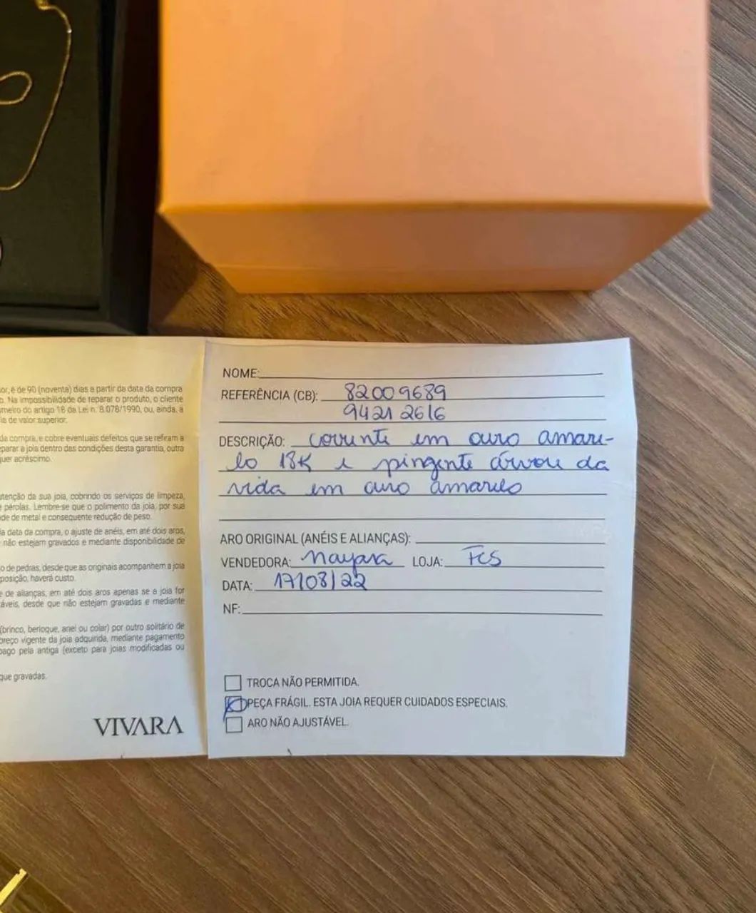 Corrente Ouro Amarelo 18k + Pingente Árvore da Vida Vivara (Com Caixinha e Certificado) - Foto 2