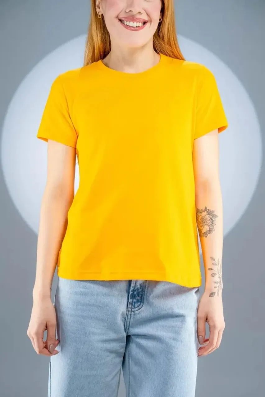 Camiseta feminina 100% algodão fio 30.1