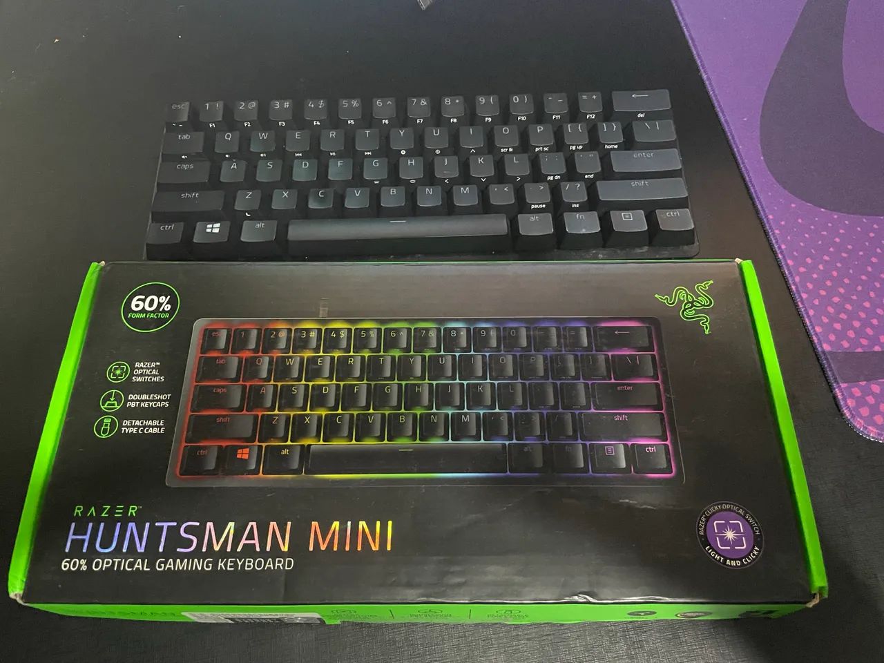 Razer Huntsman Mini 60% Switch Purple (Clicky) - Excelente Estado - Foto 3