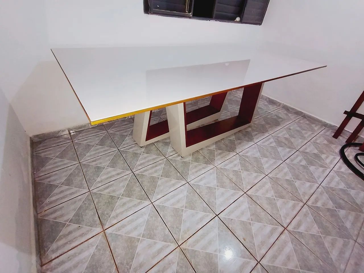 Mesa 2,20 tampo madeira e vidro  - Foto 2