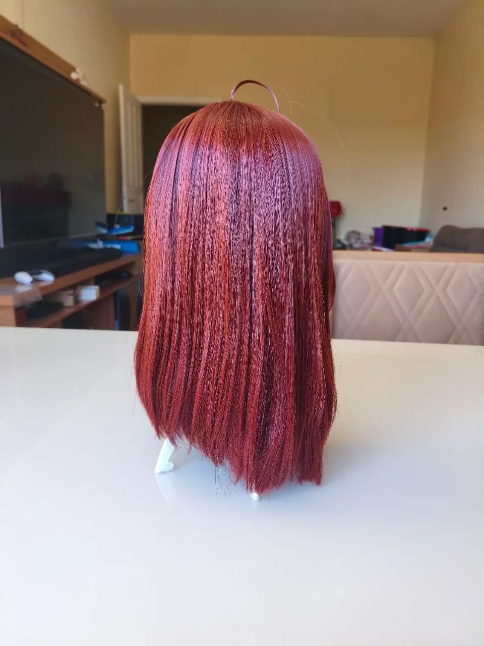 Peruca Estilizada Ayase Momo (Dandadan) + Blusa Rosa e Laço - Foto 4