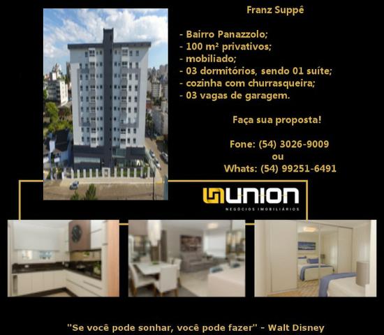 Oferta Imóveis Union! Apartamento de alto padrão, mobiliado com 100 m², no Panazzolo!