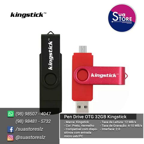 Pen Drive 32GB OTG Kingstick (Celular e PC)