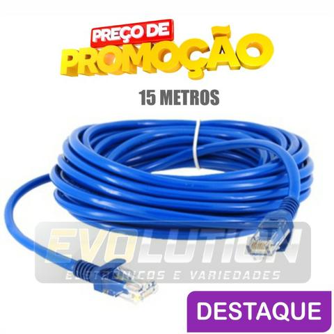 Cabo de Rede Exbom Rj45 azul 15 metros Novo
