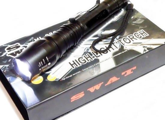 Lanterna Tática Swat 290000 Lumens com Led T6 o mais potente da Categoria