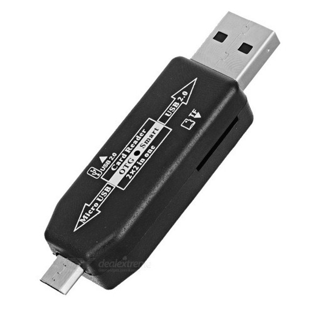 Otg Smart Card Reader 2.0 Hub para USB e Micro SD