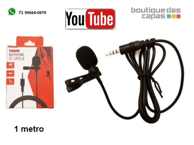 Microfone Lapela c Fio P3 p Celular Notebook Pc Youtuber mt-3302 - Foto 2