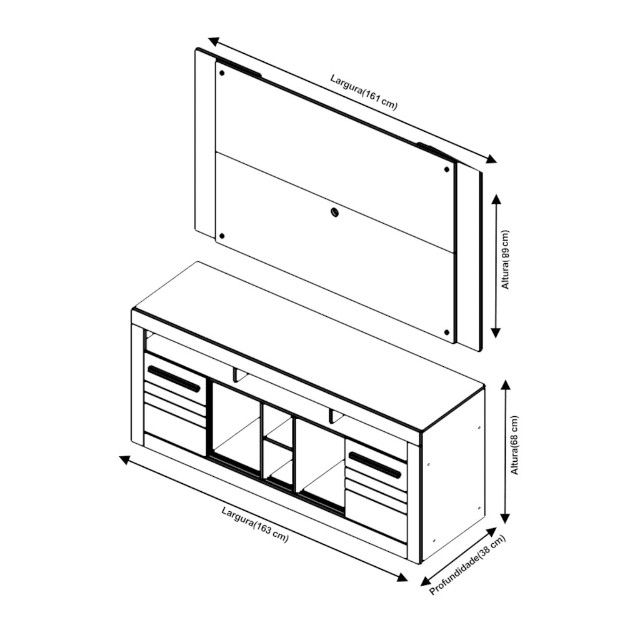 Rack com Painel Firenze  ***novo na caixa*** - Foto 3