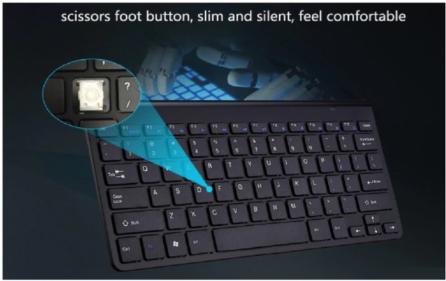 Kit Teclado Slim Com Mouse Sem Fio 2.4g Ultra Fino Para Pc Notebook Preto - Foto 2