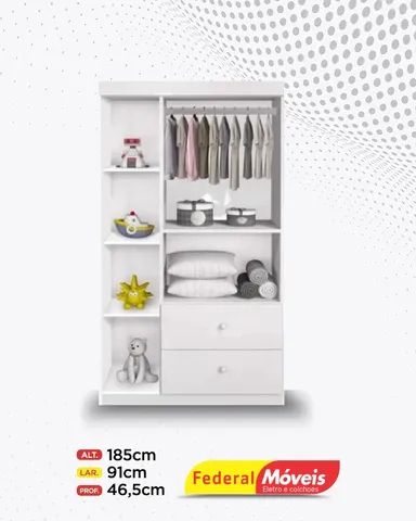 Guarda Roupa Infantil 3 Portas 2 Gavetas Super Lindo Fazemos Entrega - Foto 2