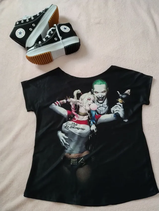 Blusa Da Arlequina Coringa Roupas Esquadrão Suicida Camiseta