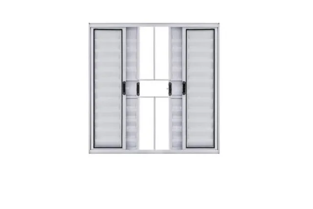 Veneziana 6 folhas com grade luminio branco 100x100 - frete a/c