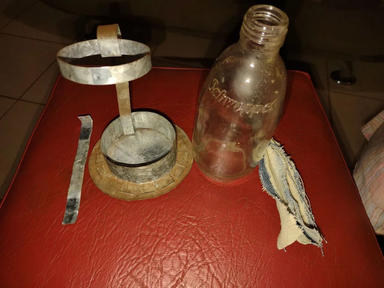 Lampião lamparina em garrafa Rara da Schweppes  - Foto 5