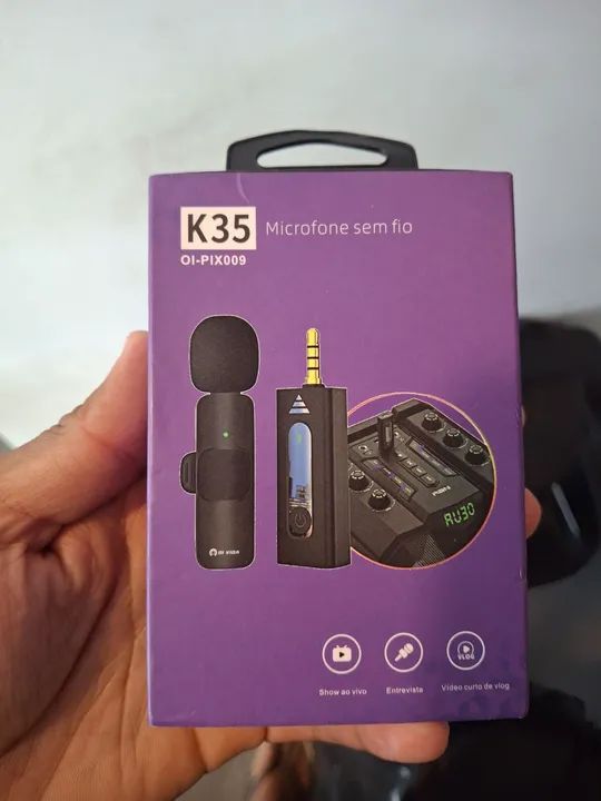 Microfone Sem Fio K35 OI-PIX009 - Novo