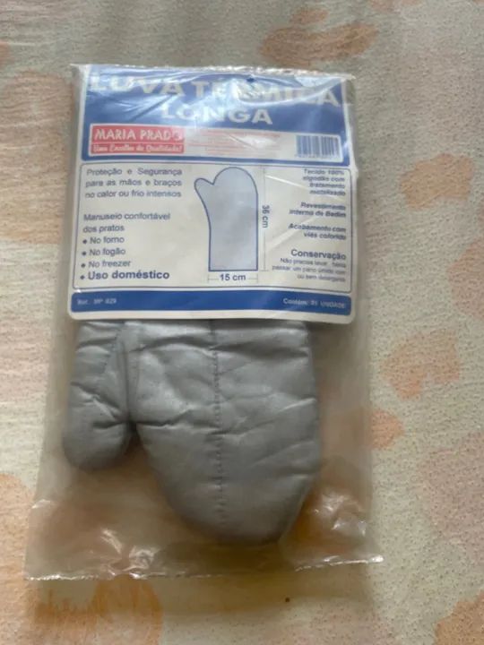 Luva térmica longa 50cm silicone profissional forno fogão churrasqueira - Foto 2