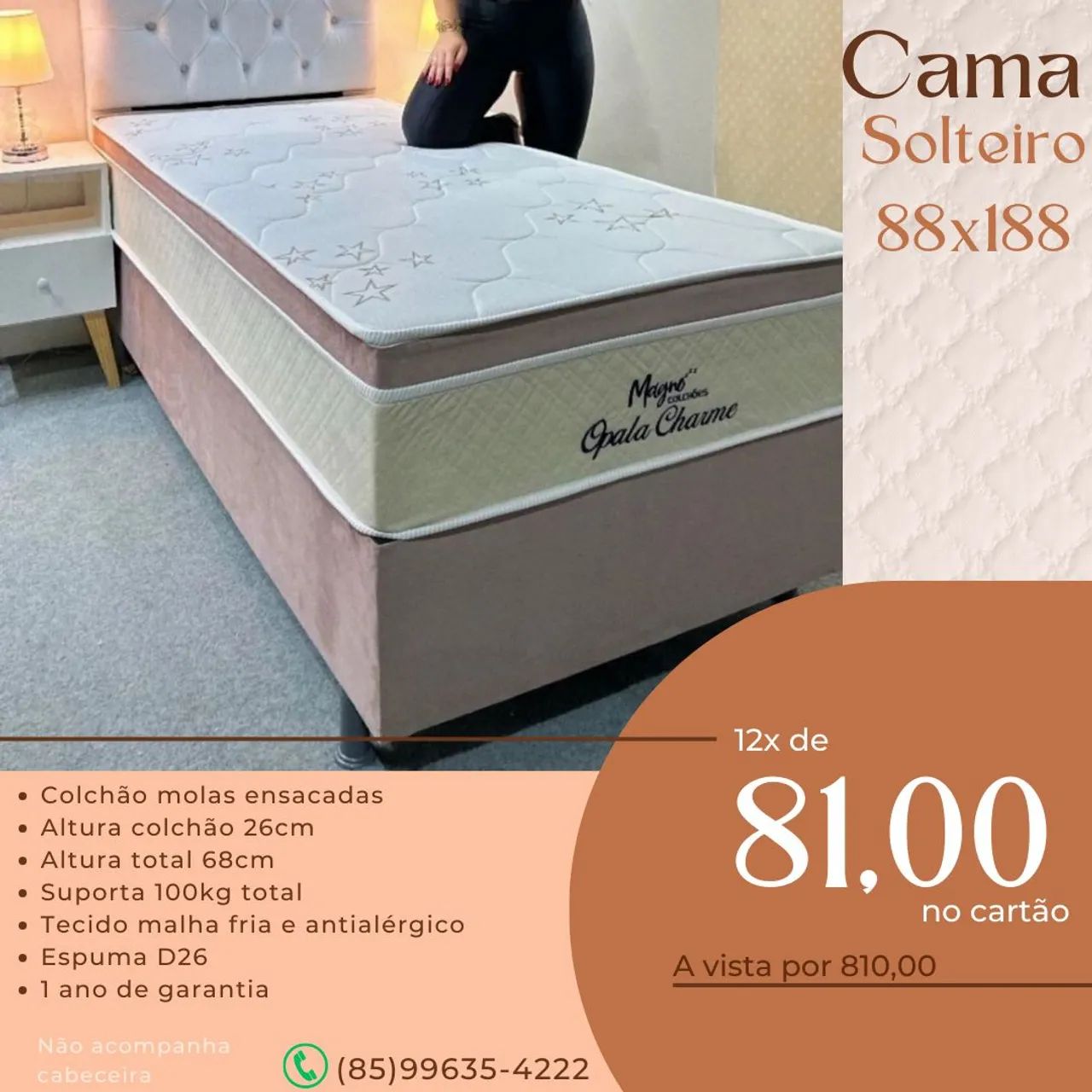CAMA BOX SOLTEIRO 88X188  - Foto 3