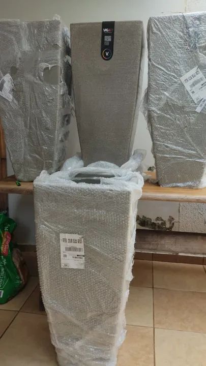 Vaso Vasart Malta Vaso de Flores Trapezio, Granito Pedra, 40x90cm