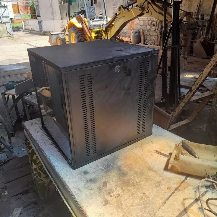 Console aço preto porta de vidro para elet. - Foto 2