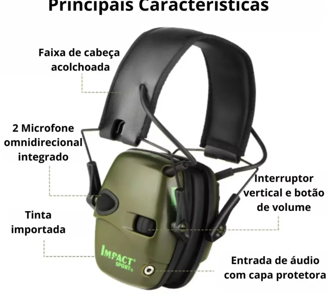 Fones de Ouvido Impact Sport - Proteção e Som de Alta Qualidade - Foto 2