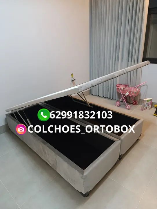 Cama Box Baú Casal bi partido com pistões hidraulicos - Foto 4