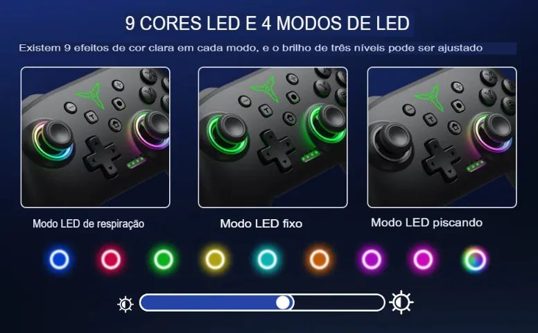 Controle Bluetooth RGB Switch/Lite/OLED/Windows/iOS/Android 1000mah Giroscópio Programação - Foto 3