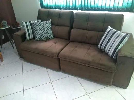sofa retratil reclinavel 2,30 Veludo Novo - Foto 3