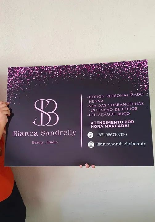 Placas retangulares Personalizada para comércio com logomarca  - Foto 2