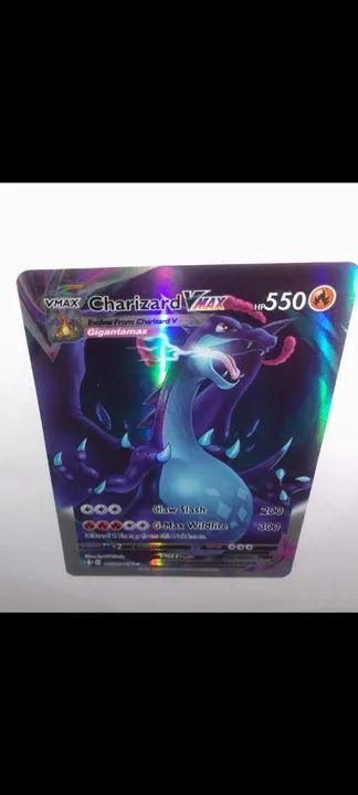 Carta pokémon CHARIZARD 2 EX e uma VMAX cromada eleografica  - Foto 3