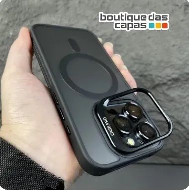capa unique magsafe proteção camera iphone 16 e iphone 16 pro max c suporte