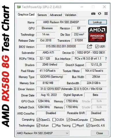 Placa de vídeo AMD Radeon RX580 2048SP 8G DDR5 256 bits - Foto 5