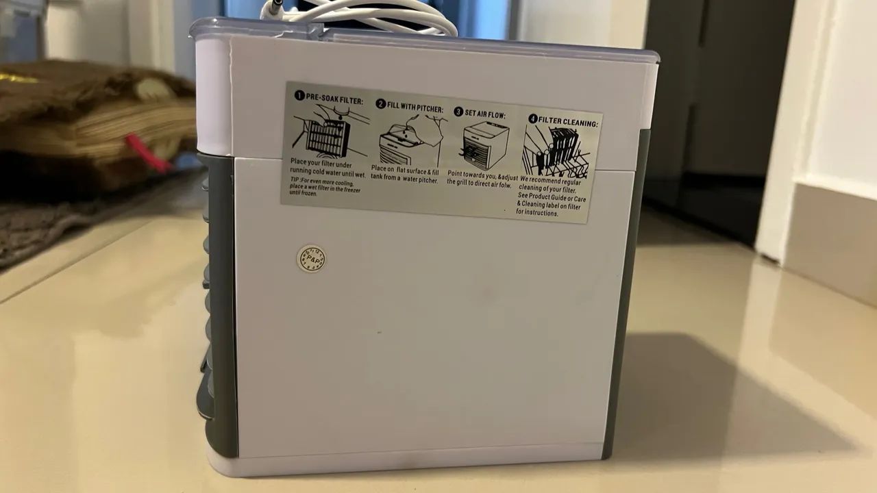 Mini ar condicionado de Mesa Portátil - Ventilador, Umidificador e Climatizador  - Foto 3