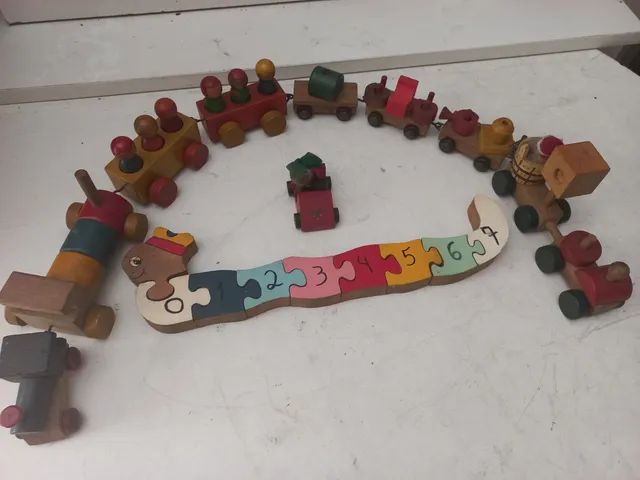 Conjunto antigo madeira trenzinho e centopeia  - Foto 5