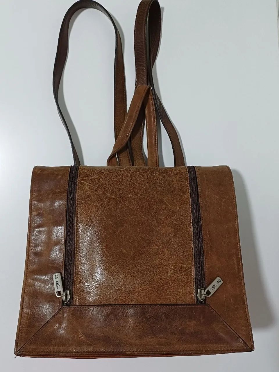 Mochila de couro quadrada - Foto 2