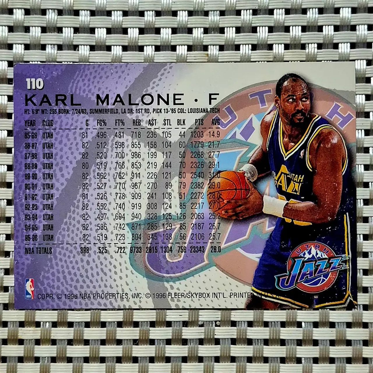 Card NBA Karl Malone - 1996 - Foto 2