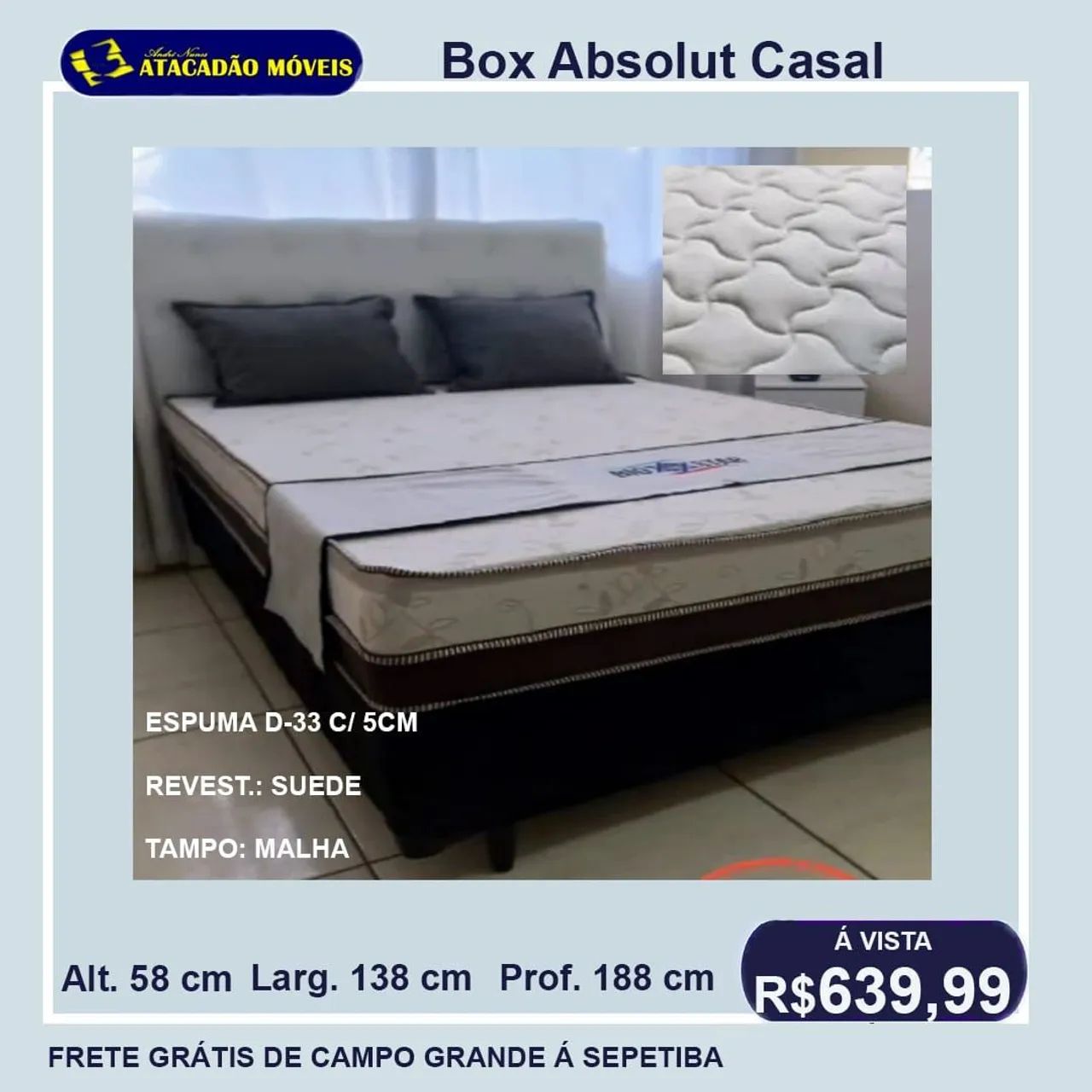 Box Casal Absolut - Espuma D-33 C/ 5cm
