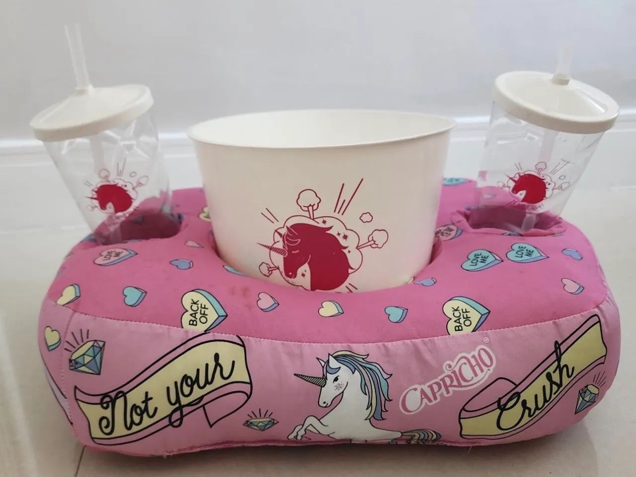 Kit Pipoca Com Almofada Unicórnio