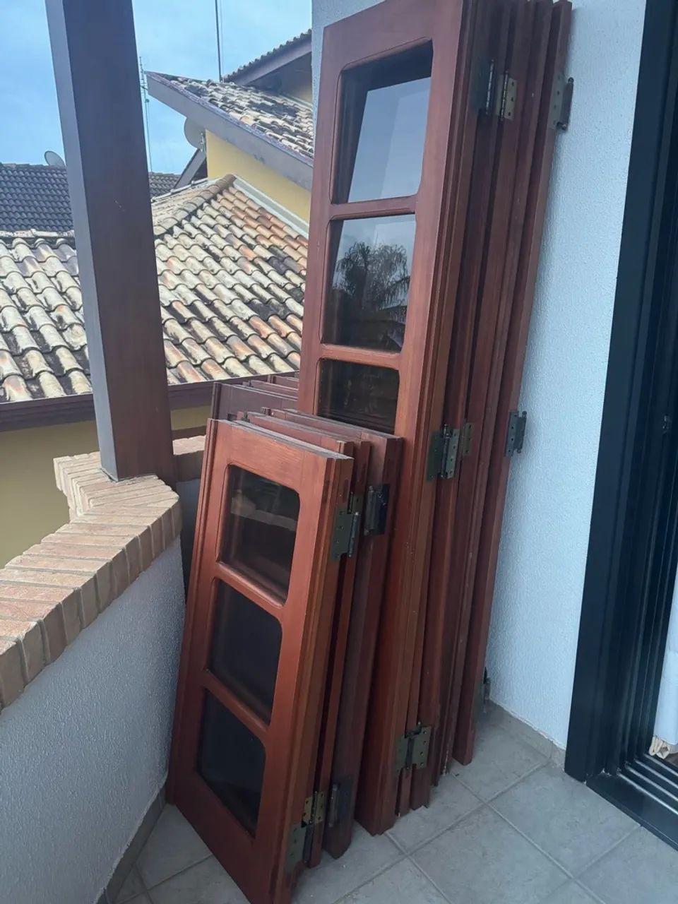 Porta de madeira com vidro - Foto 4